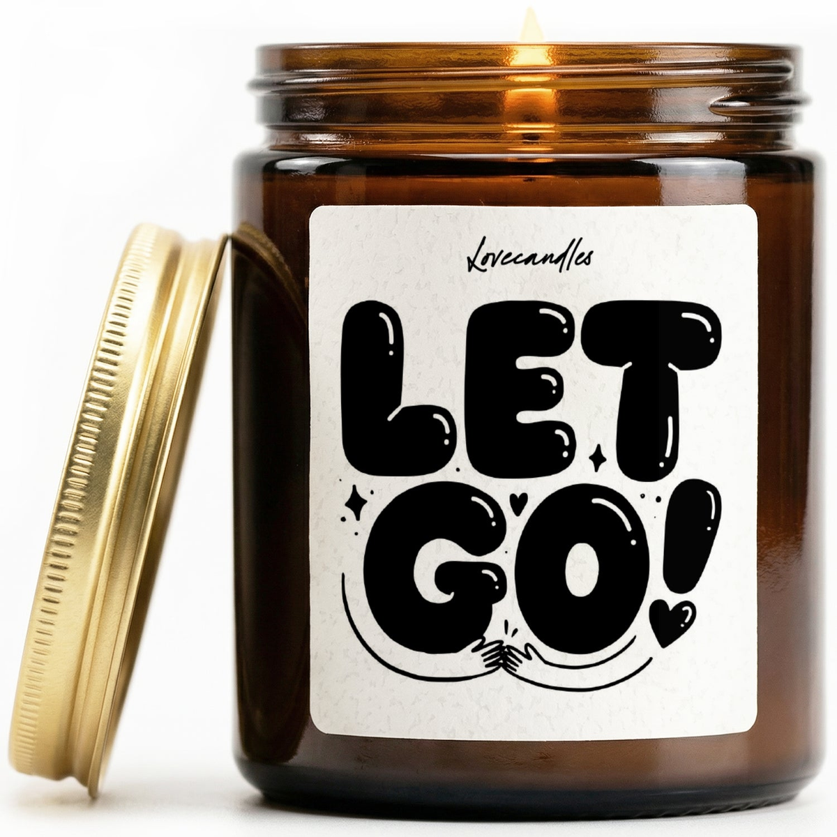 Geurkaars met Tekst "Let Go” – Vanille | Sojawas | Cadeau