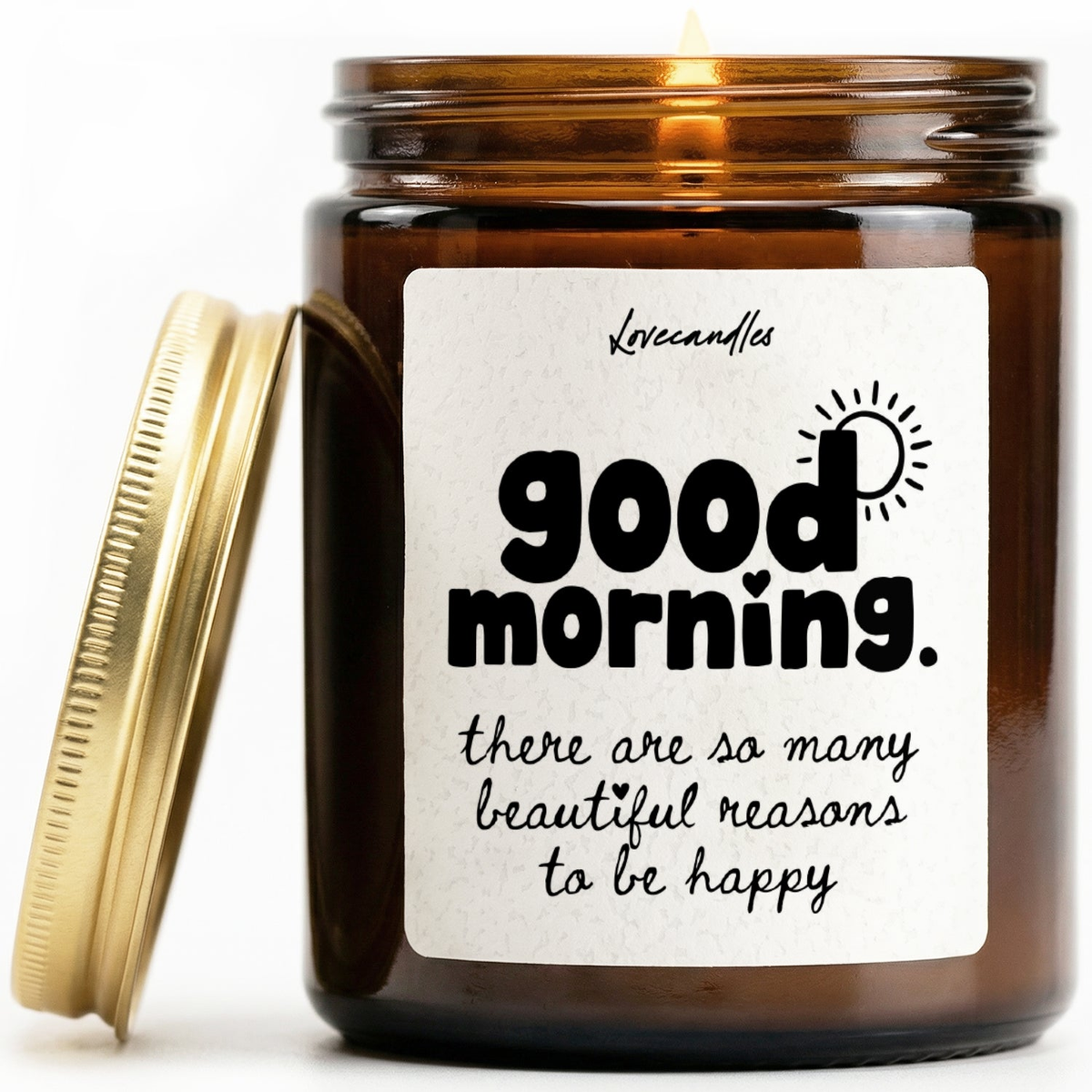 Geurkaars met Tekst “Good Morning” – Vanille | Sojawas | Cadeau