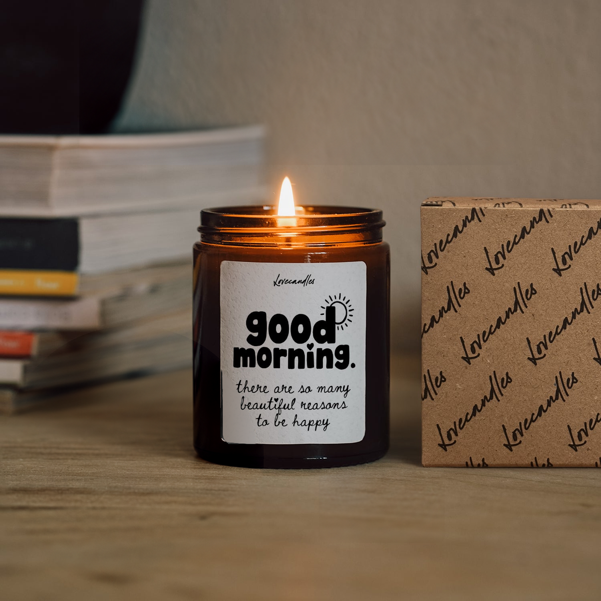 Geurkaars met Tekst “Good Morning” – Vanille | Sojawas | Cadeau