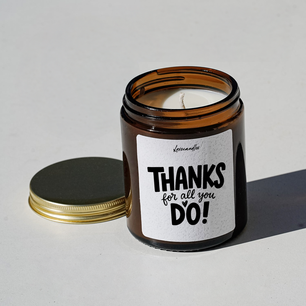 Geurkaars met Tekst “Thanks For All You Do” – Vanille | Sojawas | Cadeau