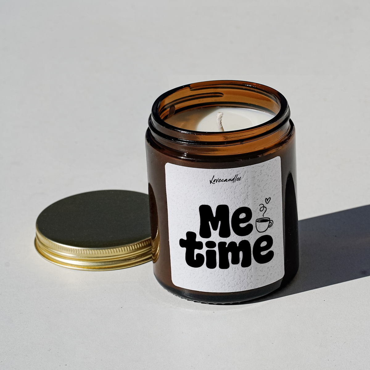 Geurkaars met Tekst "Me Time” – Vanille | Sojawas | Cadeau