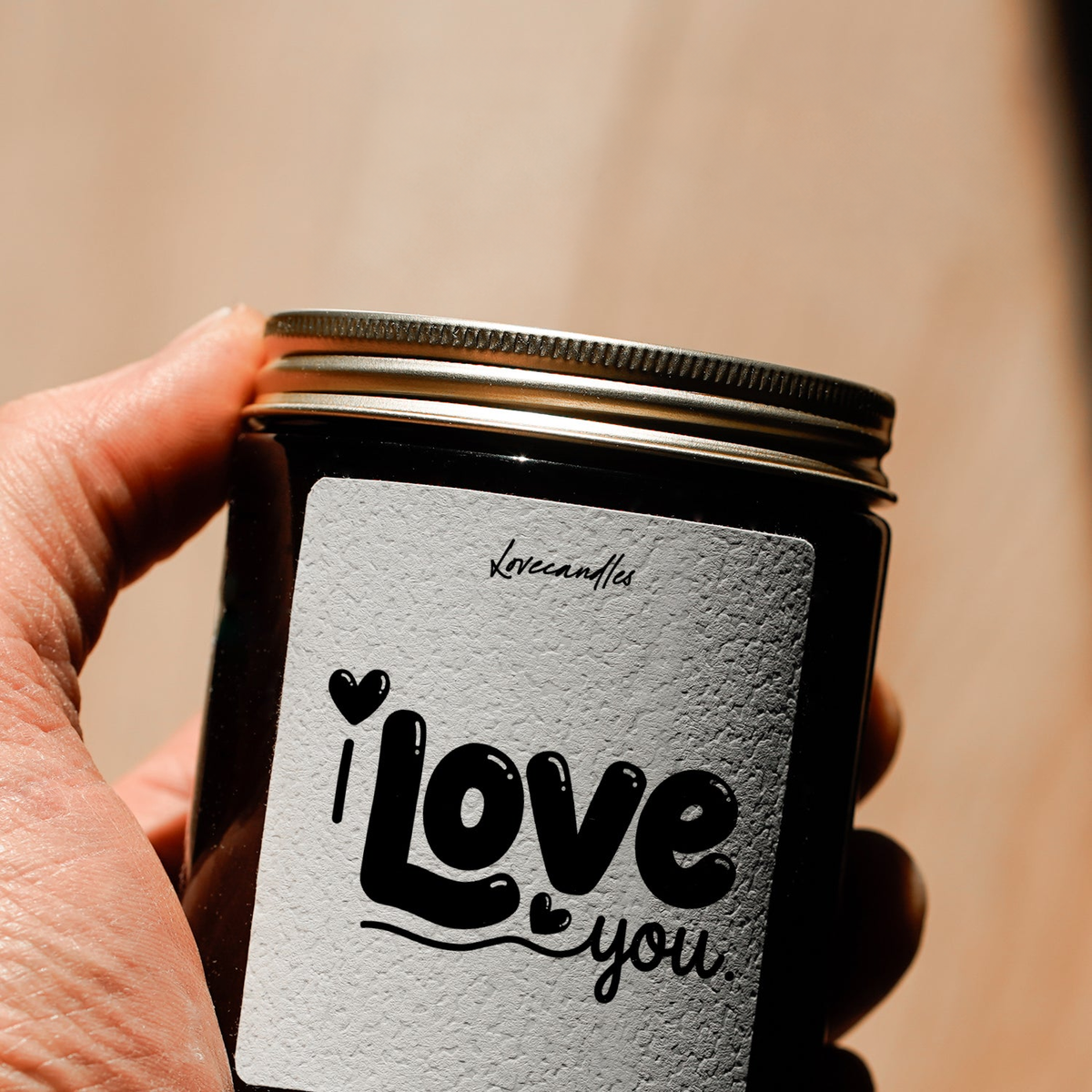 Geurkaars met Tekst “I Love You” – Vanille | Sojawas | Cadeau