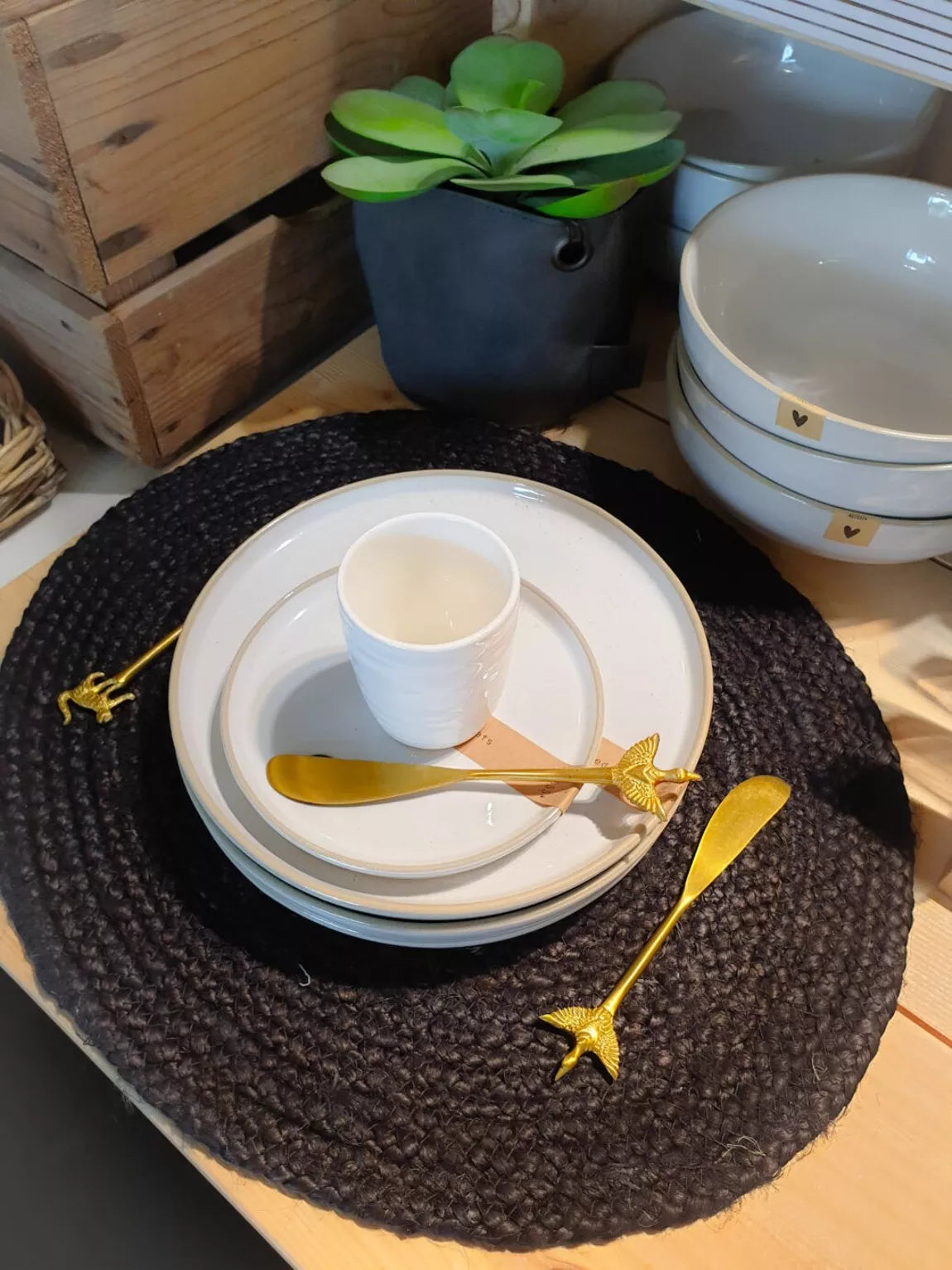 Jute Ovaal Placemat Zwart 42/35cm / Van René