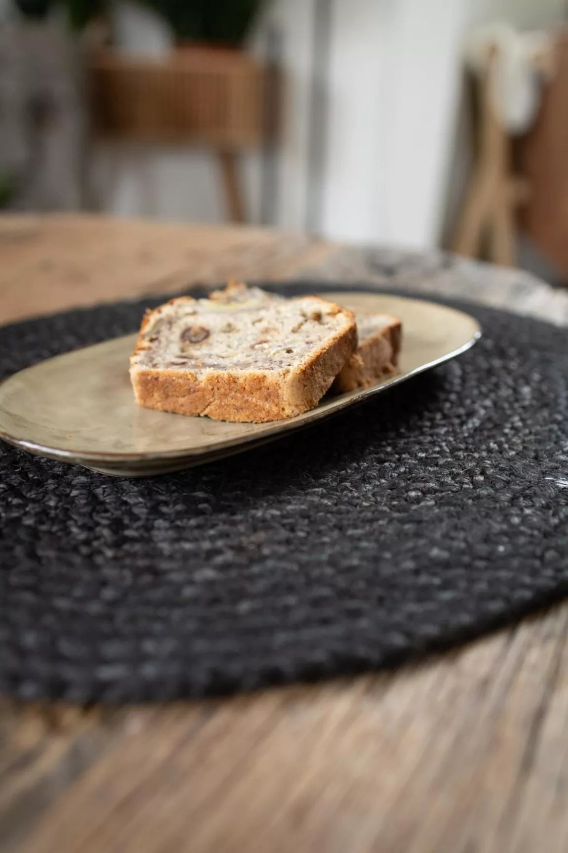 Jute Ovaal Placemat Zwart 42/35cm / Van René