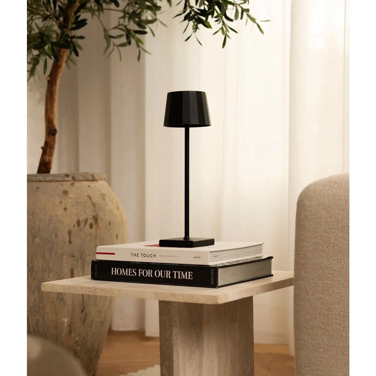 William Black oplaadbare ijzeren tafellamp/ warm white – 120 uur batterij, dimbaar, opladen via USB-C