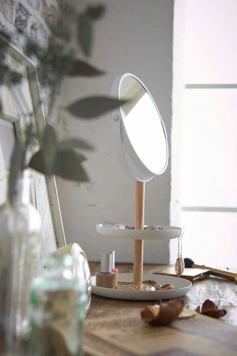 Yamazaki Juweelhouder & Make-up Spiegel - Tosca Wit