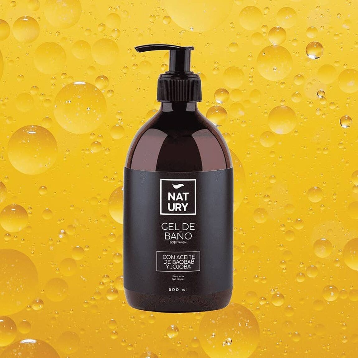 Natury bad- & douche zeep met baobab en jojoba olie 500 ML