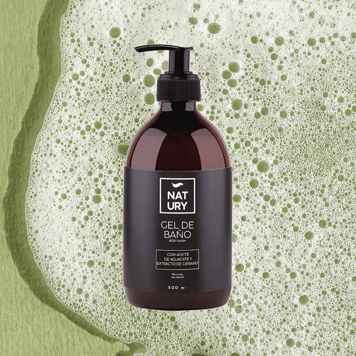 Natury bad- & douche zeep met avocado-olie 500 ML