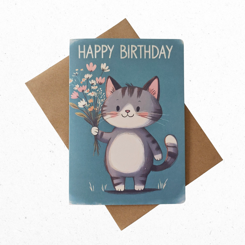 A6 Wenskaart Miauwtastic Happy Birthday - The Card Studio