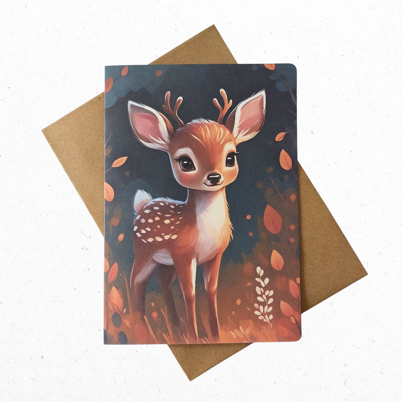 A6 Wenskaart Lief Hertje In Het Bos - The Card Studio