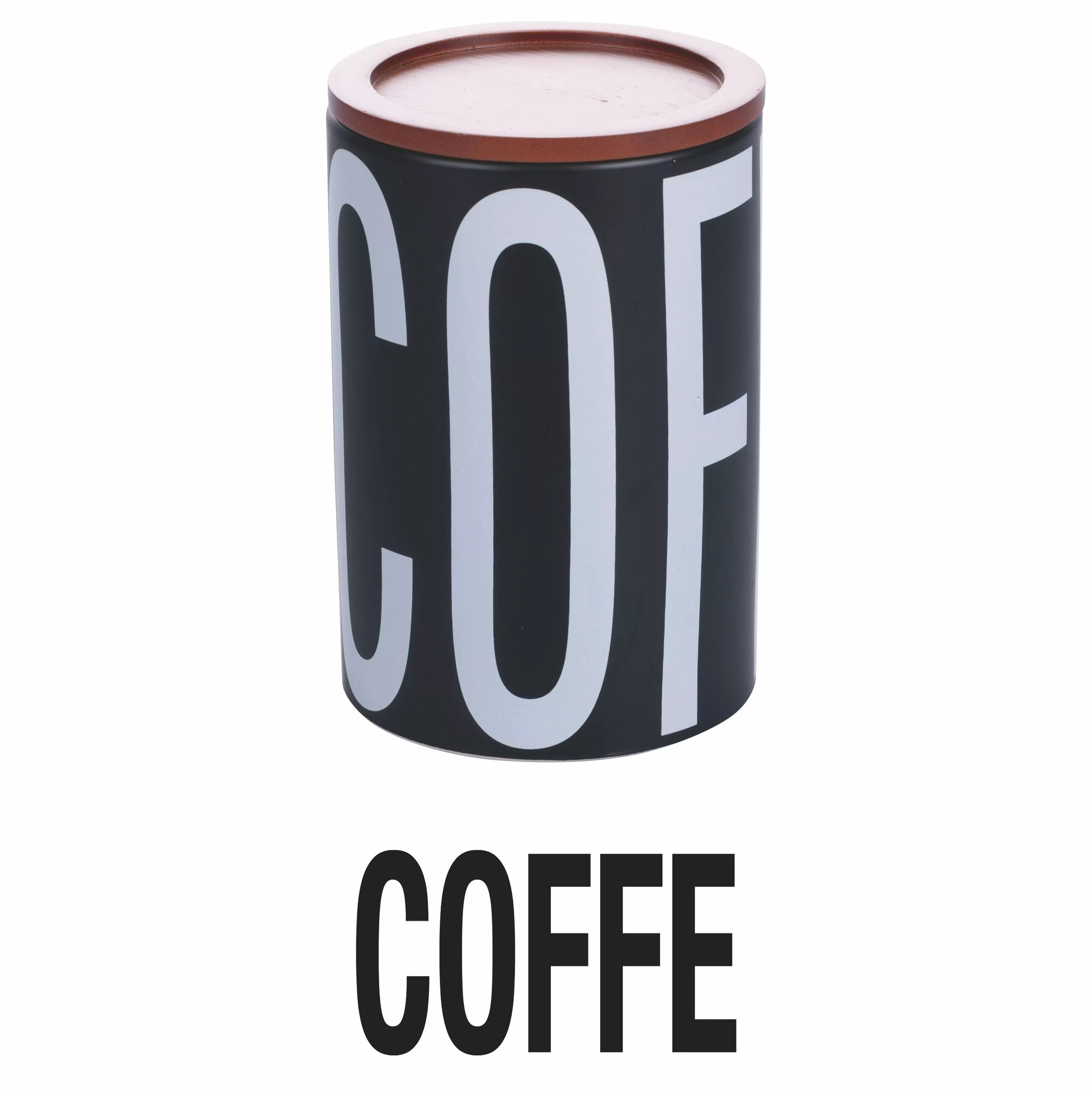 COFFE Bewaarpot – 750ml | Mat Zwart Keramiek met Bamboe Deksel