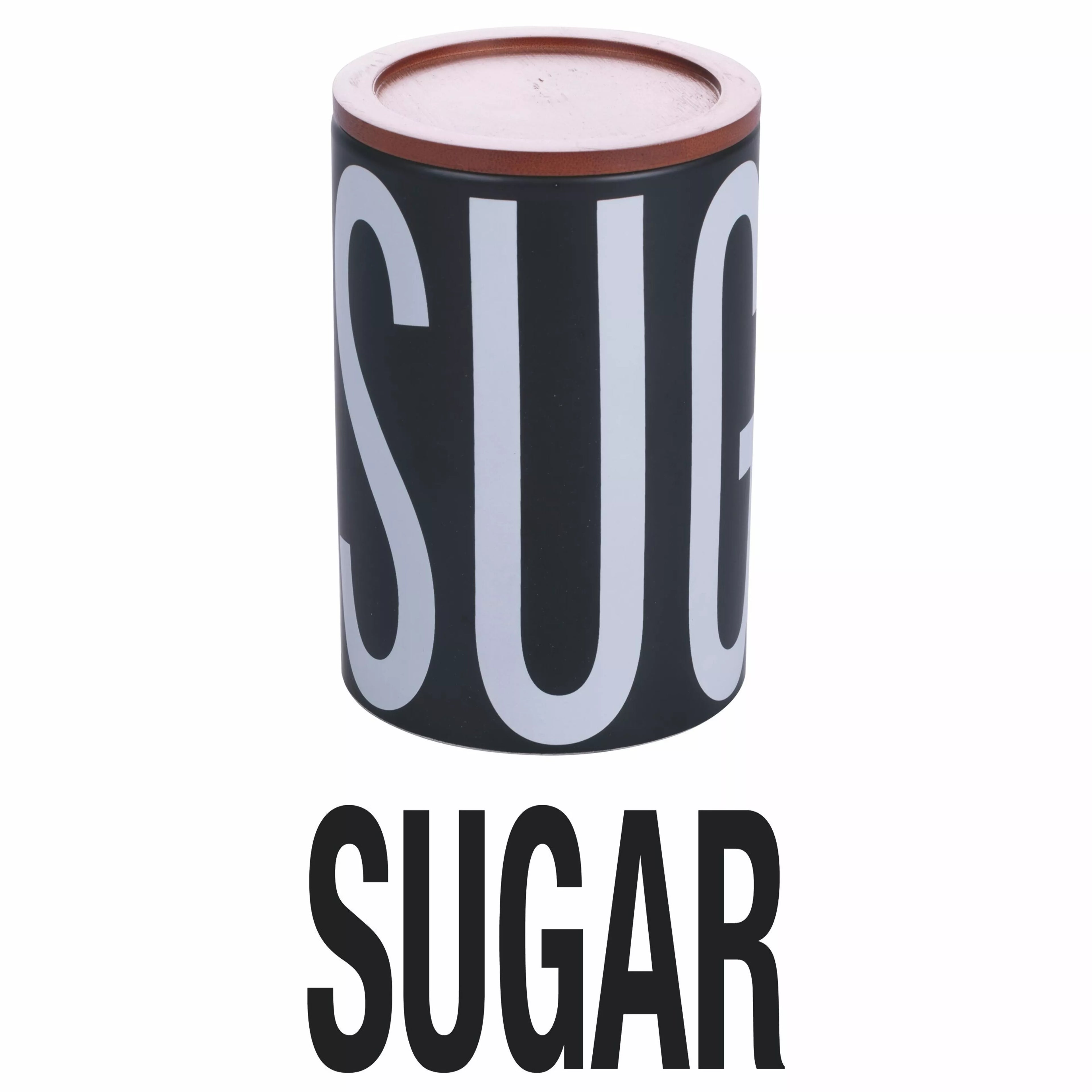 SUGAR Bewaarpot – 750ml | Mat Zwart Keramiek met Bamboe Deksel