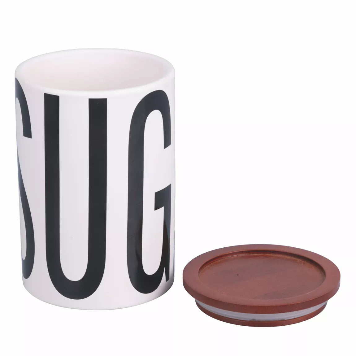 SUGAR Bewaarpot – 750ml | Mat Wit Keramiek met Bamboe Deksel