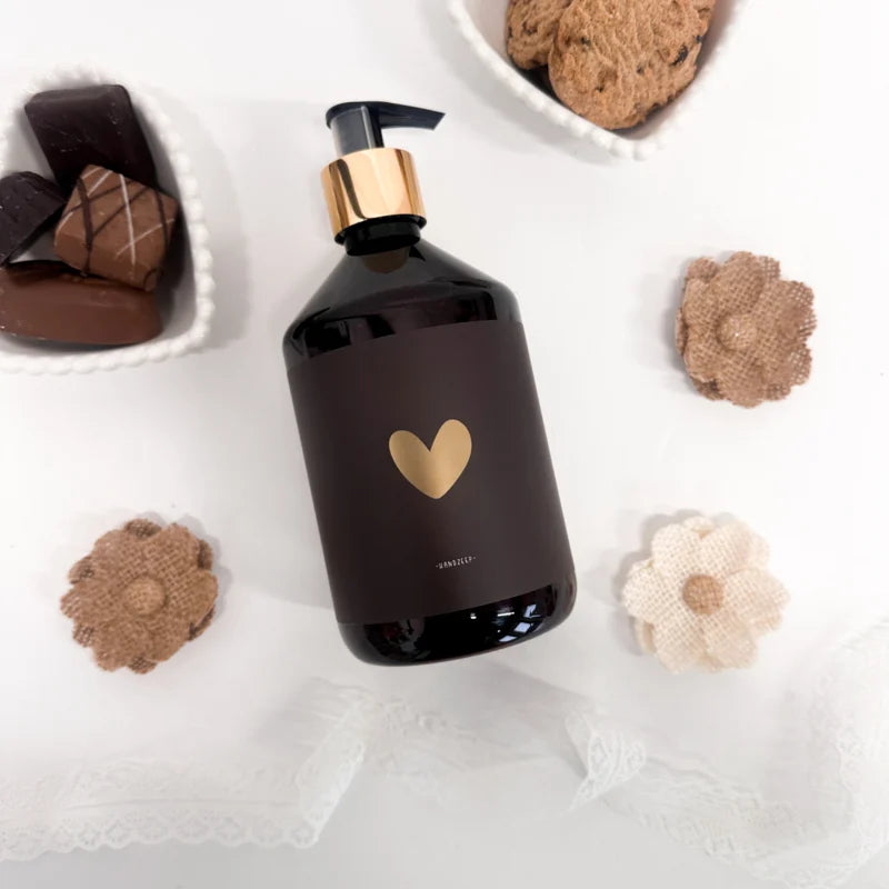 Luxe handzeep | Hartje | Retro Brown | Goudfolie