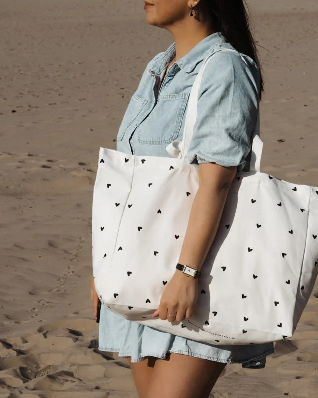 Strandtas | Shopper | XXL Bag | Hartjes