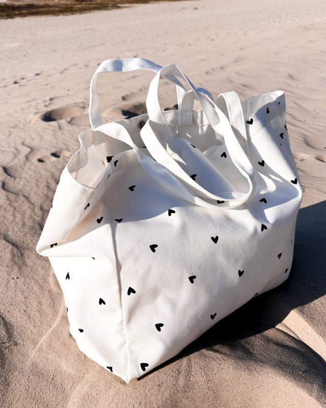 Strandtas | Shopper | XXL Bag | Hartjes