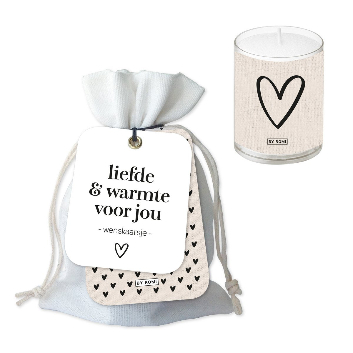 Wenskaarsje - Liefde & warmte voor jou