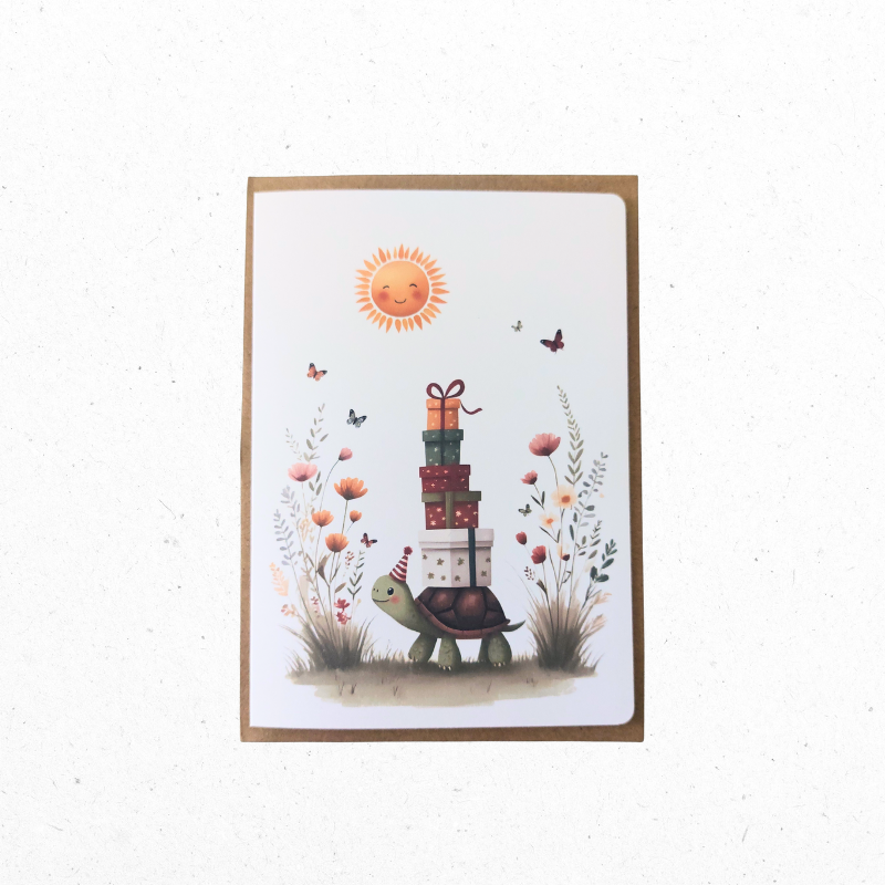 A6 Wenskaart Feestje op Schildpadsnelheid - The Card Studio