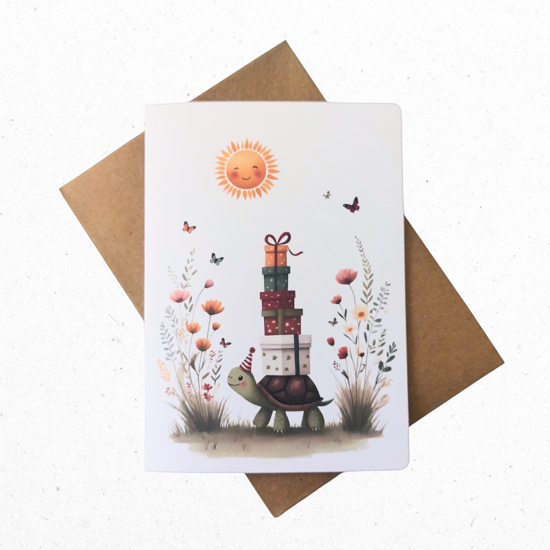 A6 Wenskaart Feestje op Schildpadsnelheid - The Card Studio