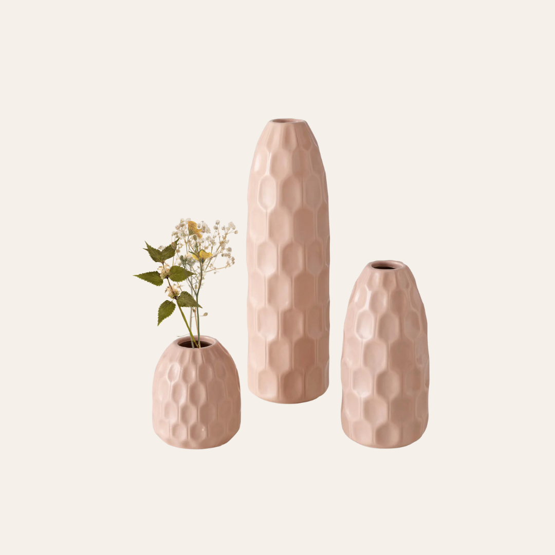 Simona Old Pink Bloemenvaas set van 3