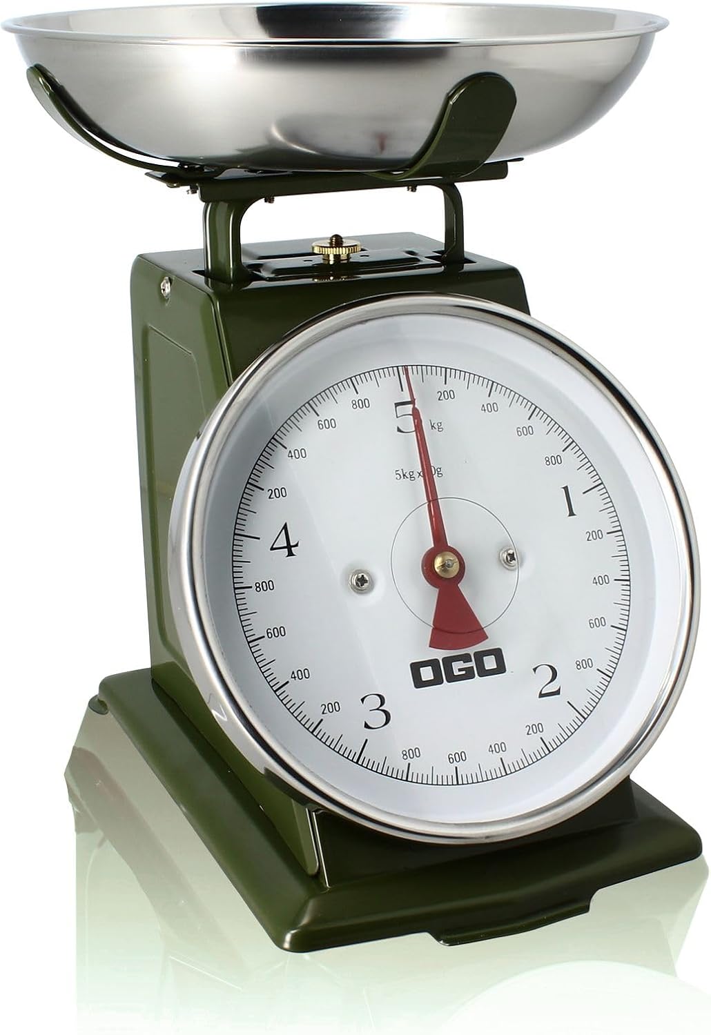 Groene retro mechanische keukenweegschaal van 5 kg/20 g - OGO Living