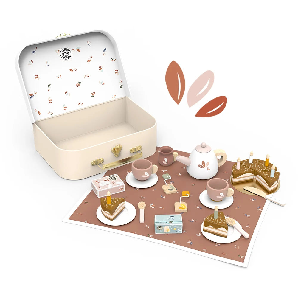Houten Verjaardagstheeset Speelset – Speedy Monkey Theeservies 3+