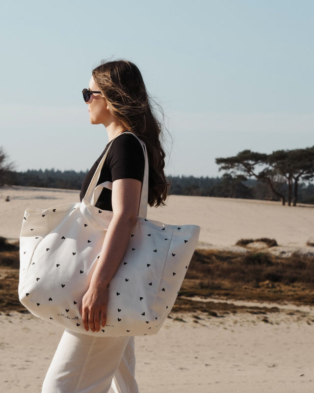 Strandtas | Shopper | XXL Bag | Hartjes