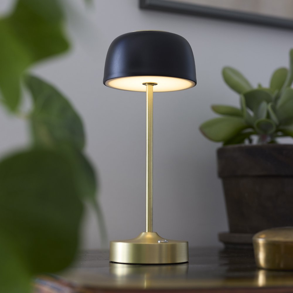 Royal draadloze oplaadbaar LED tafellamp in zwart/goud