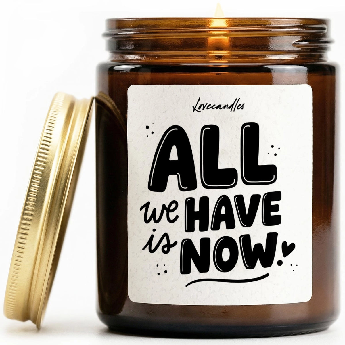 Geurkaars met Tekst “All We Have Is Now” – Vanille | Sojawas | Cadeau