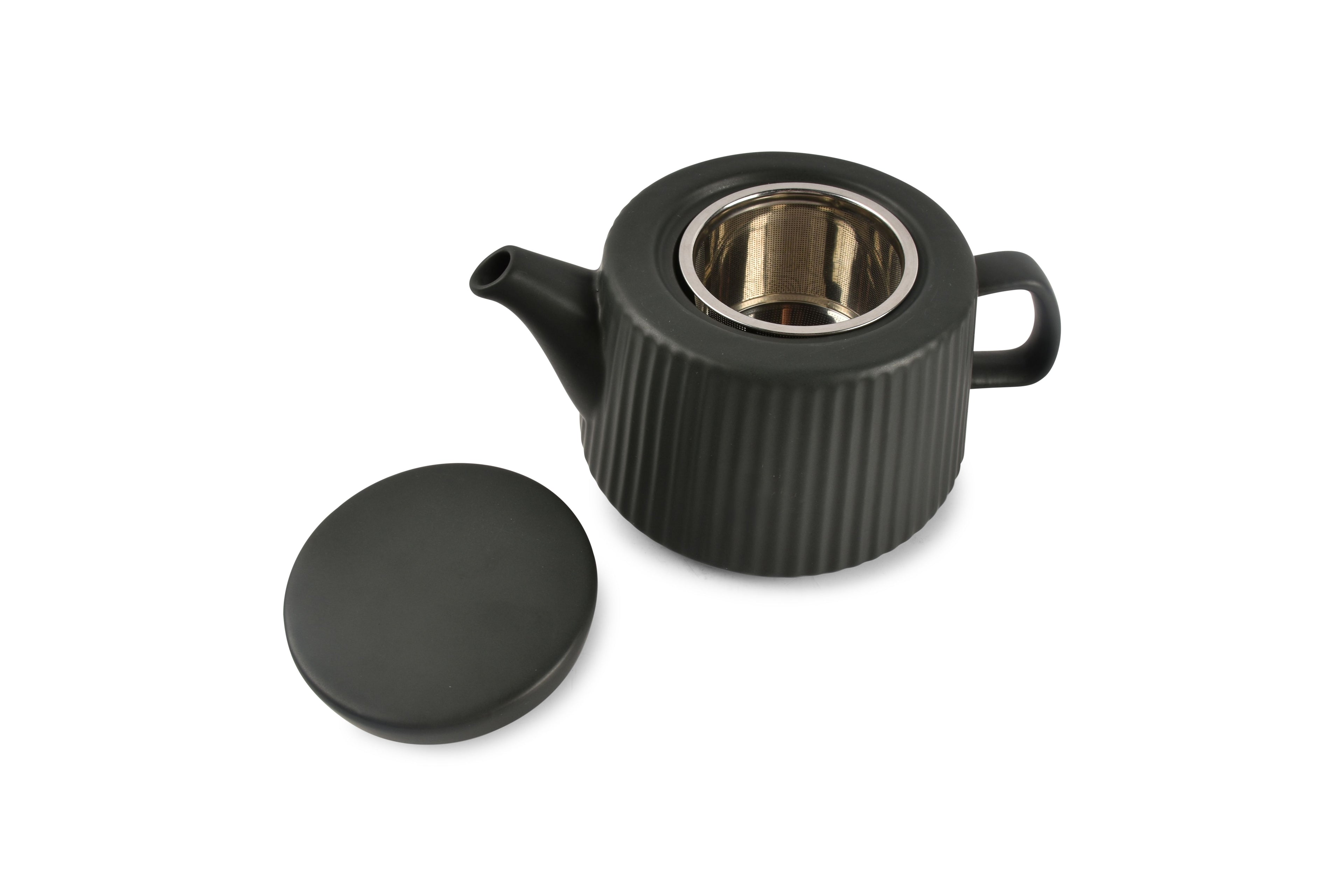 Theepot 64cl mat zwart Hi!Tea - Salt & Pepper