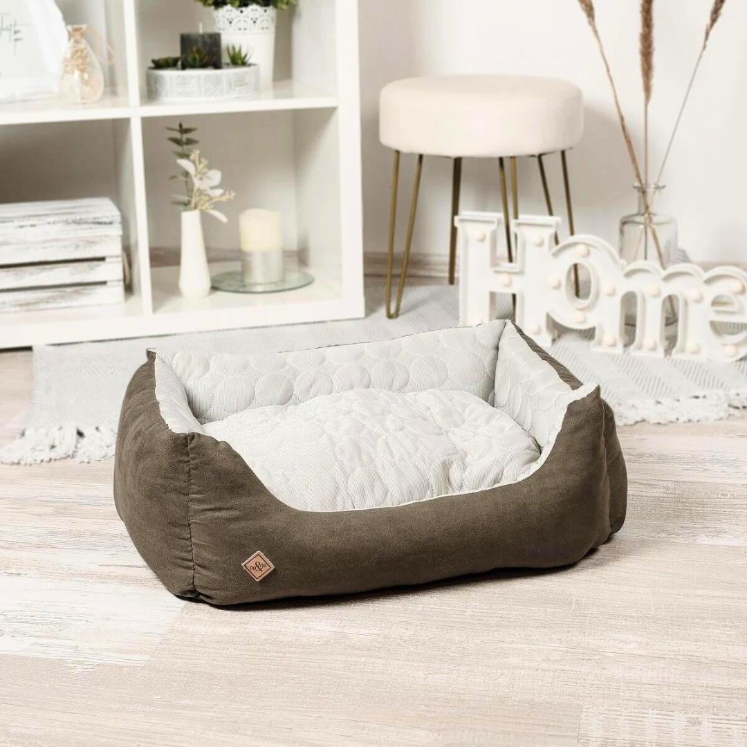 Hondenbed - Kattenbed Medium zilver/mos groen | Ne&No