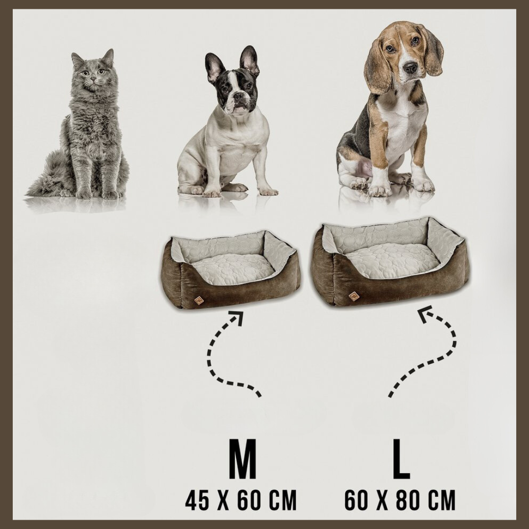 Hondenbed - Kattenbed Medium zilver/mos groen | Ne&No