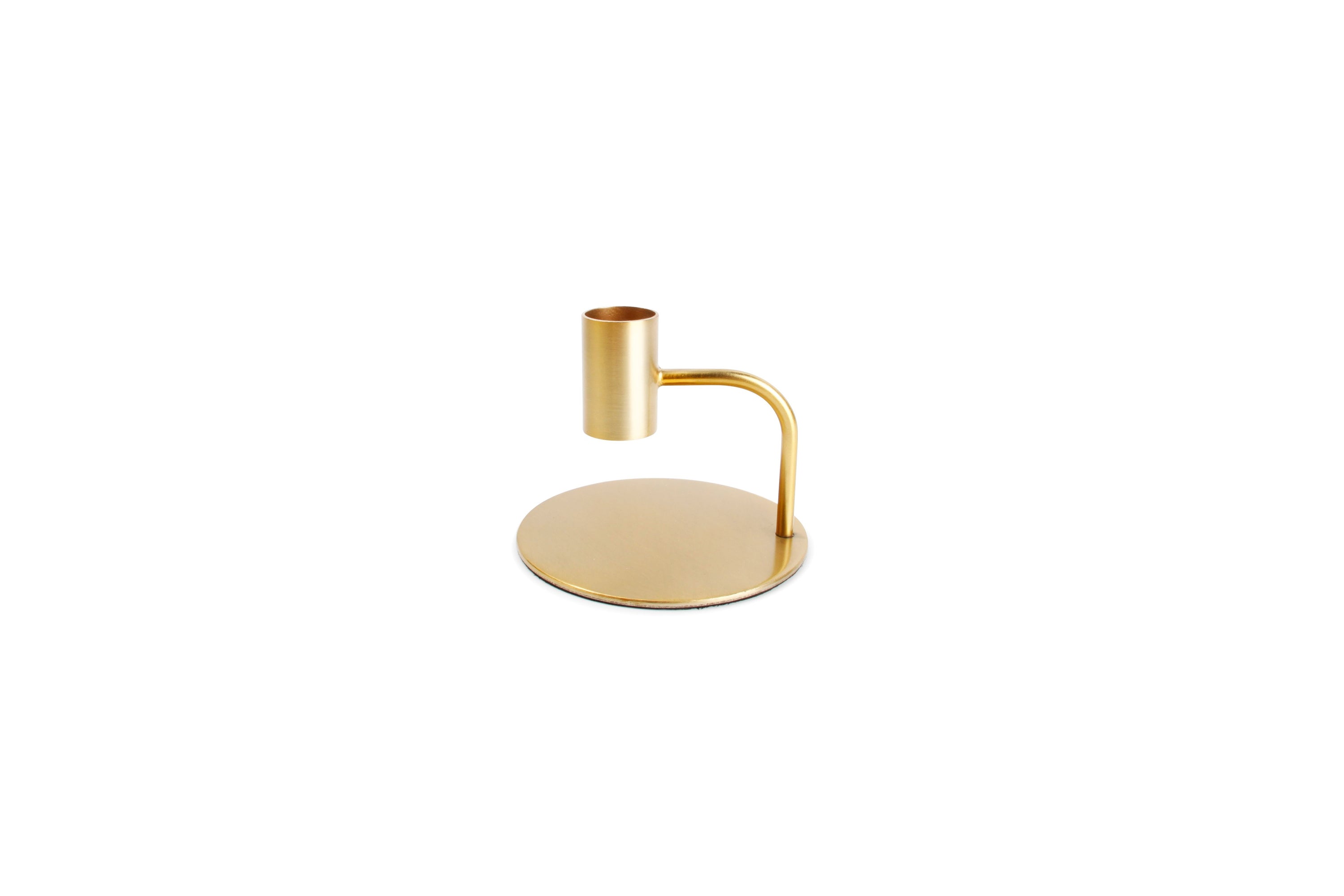 Kandelaar metaal goud Pillar ll 10xH8cm - Salt & Pepper