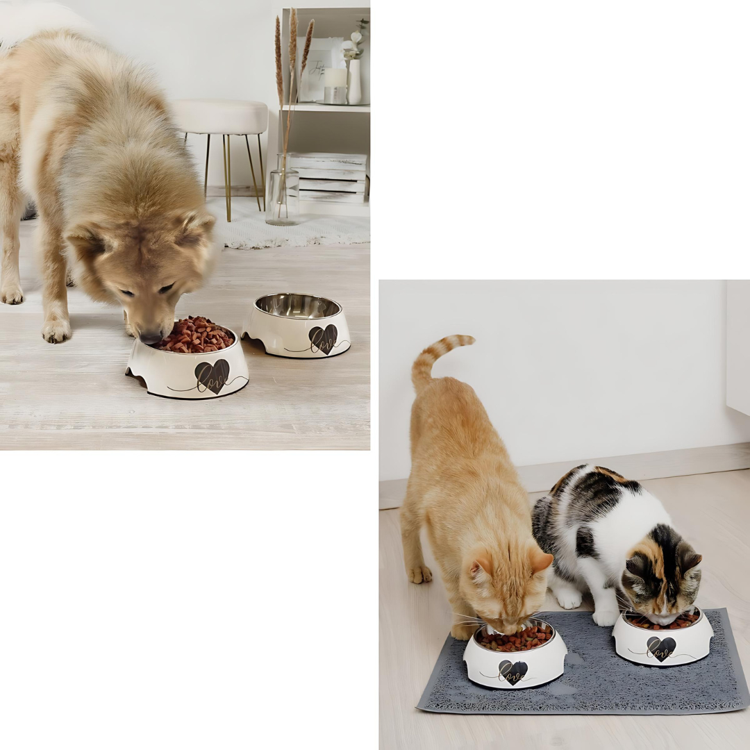 Love Design RVS hond of katten voerbak | Set van 2stuks - ne&no