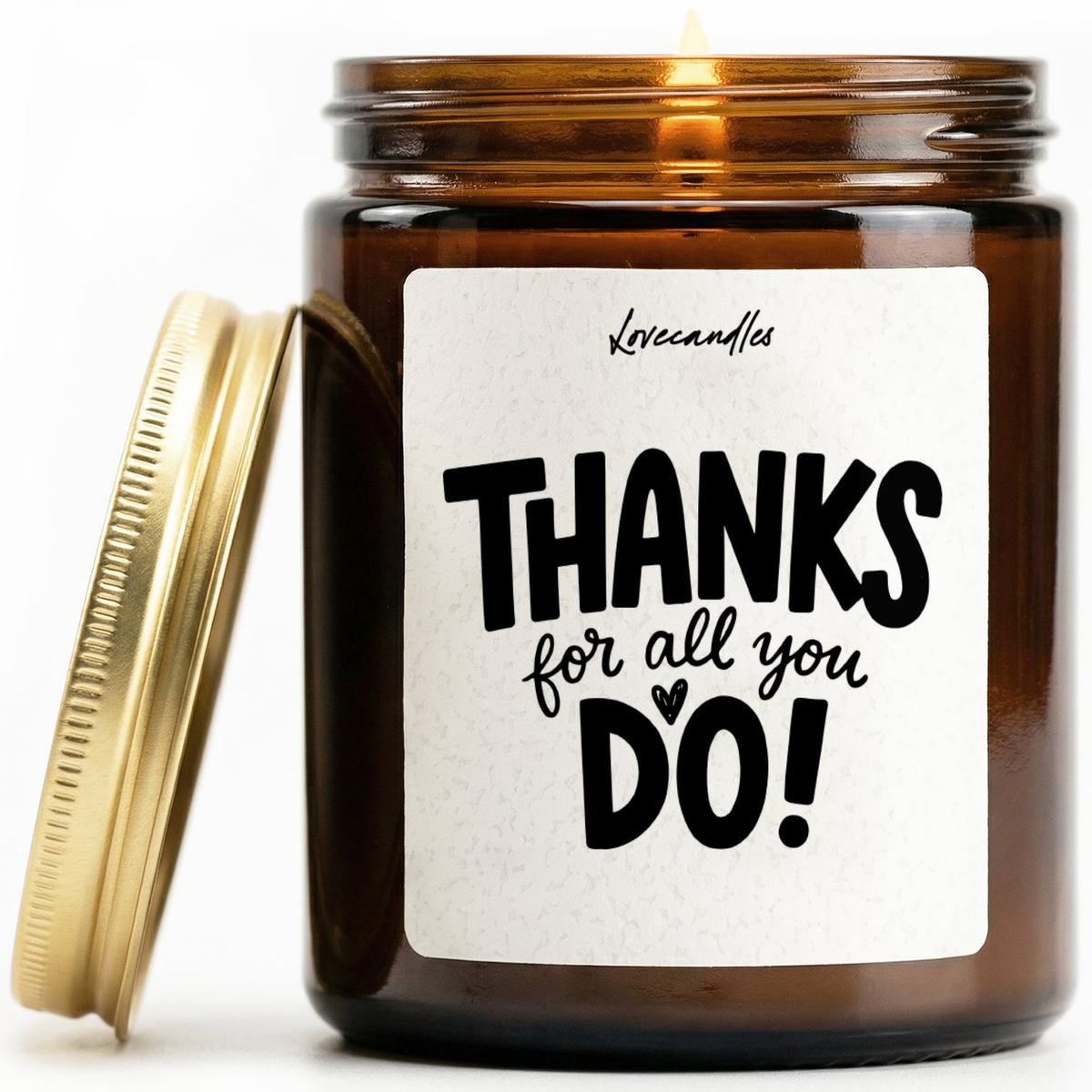 Geurkaars met Tekst “Thanks For All You Do” – Vanille | Sojawas | Cadeau