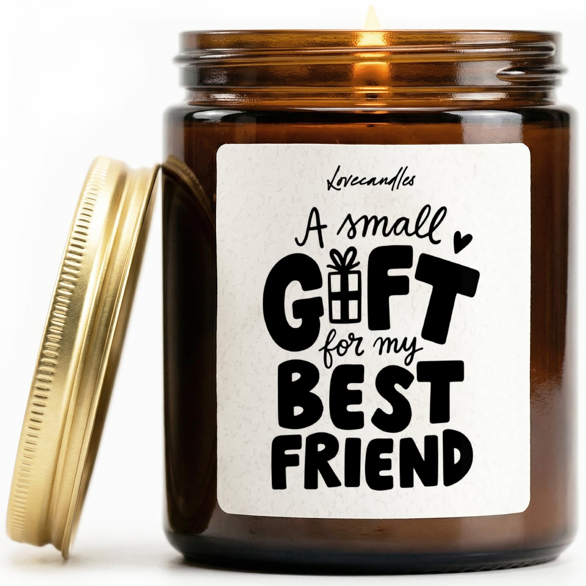Geurkaars met Tekst “A Small Gift For My Best Friend” – Vanille | Sojawas | Cadeau