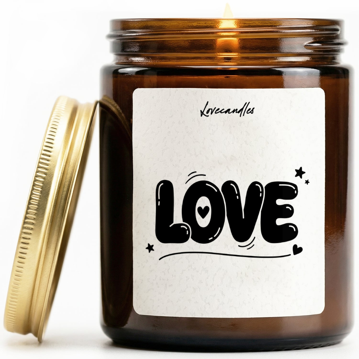 Geurkaars met Tekst “Love” – Vanille | Sojawas | Cadeau