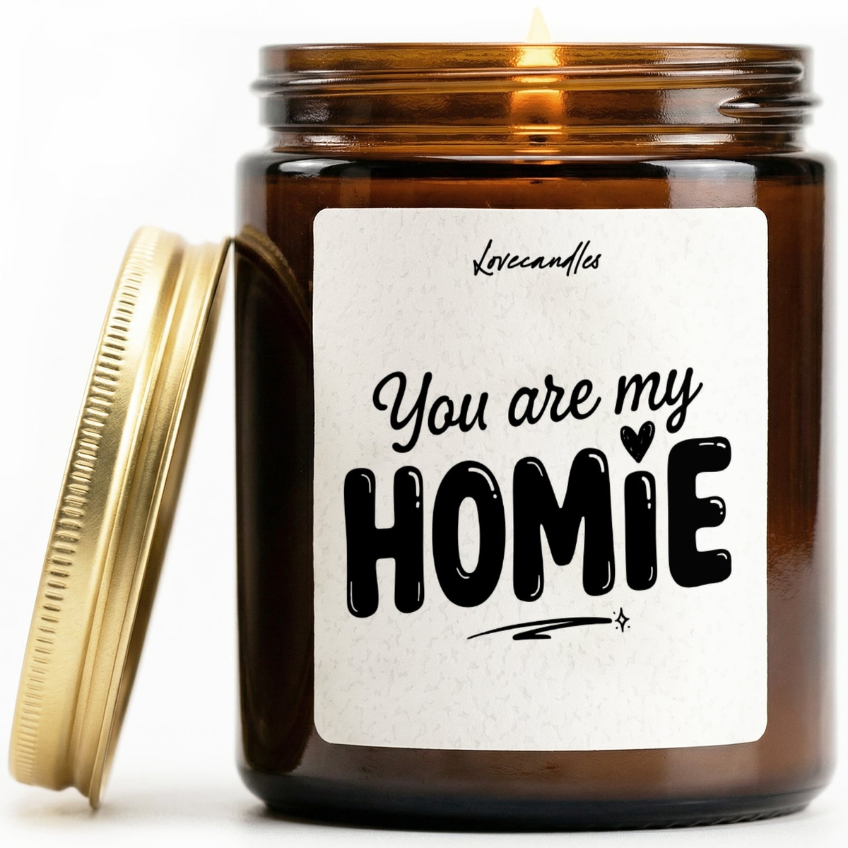 Geurkaars met Tekst “You Are My Homie” – Vanille | Sojawas | Cadeau
