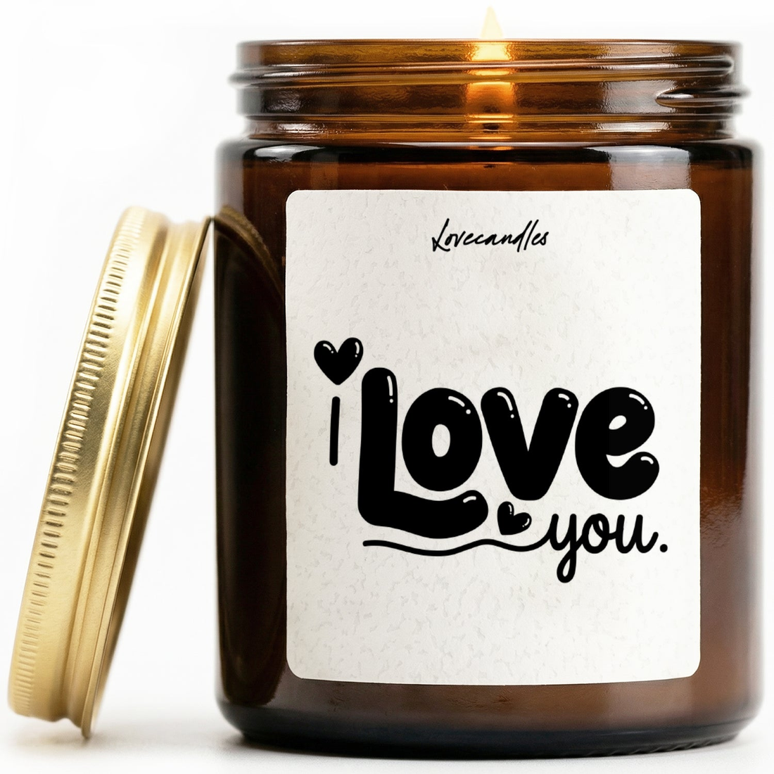 Geurkaars met Tekst “I Love You” – Vanille | Sojawas | Cadeau