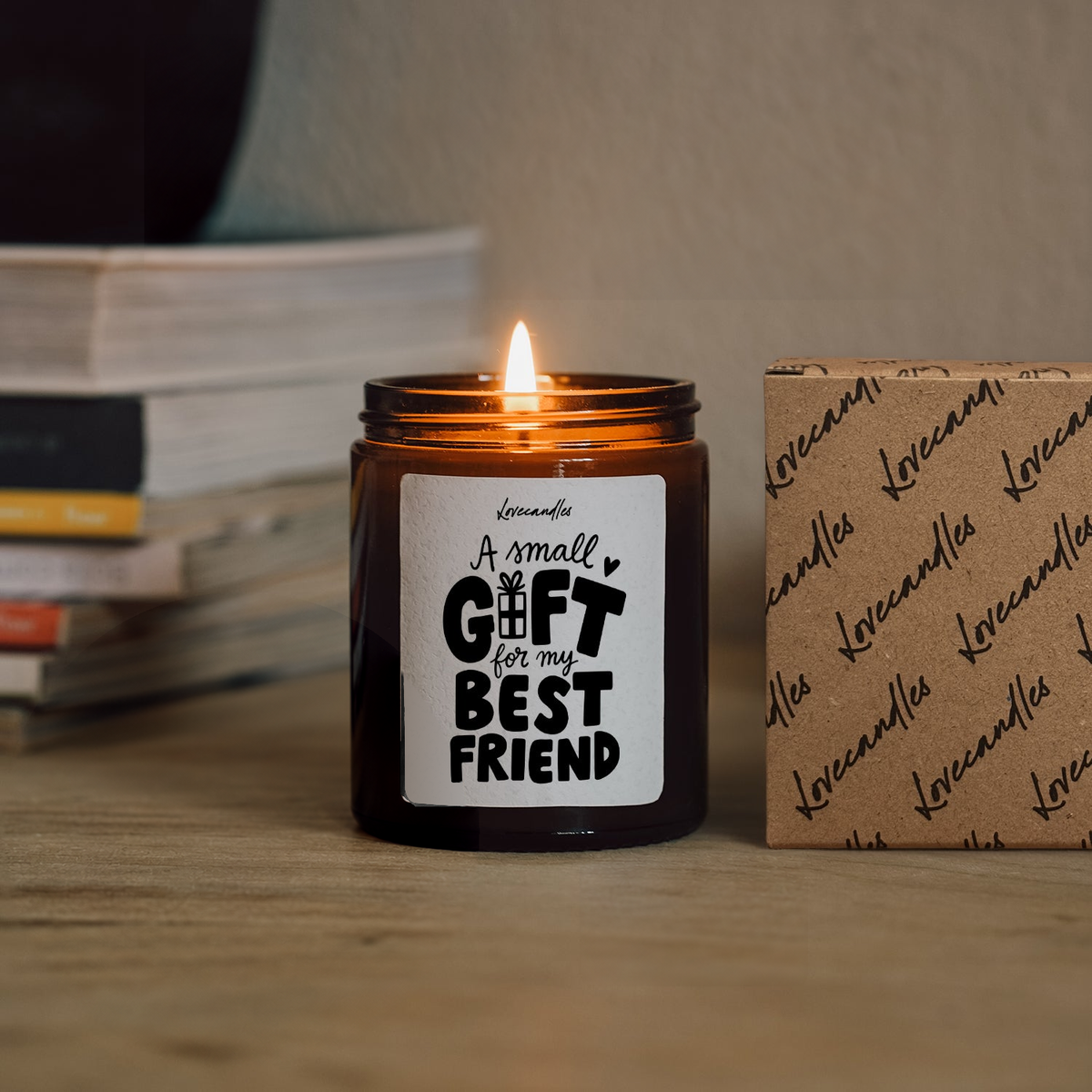 Geurkaars met Tekst “A Small Gift For My Best Friend” – Vanille | Sojawas | Cadeau