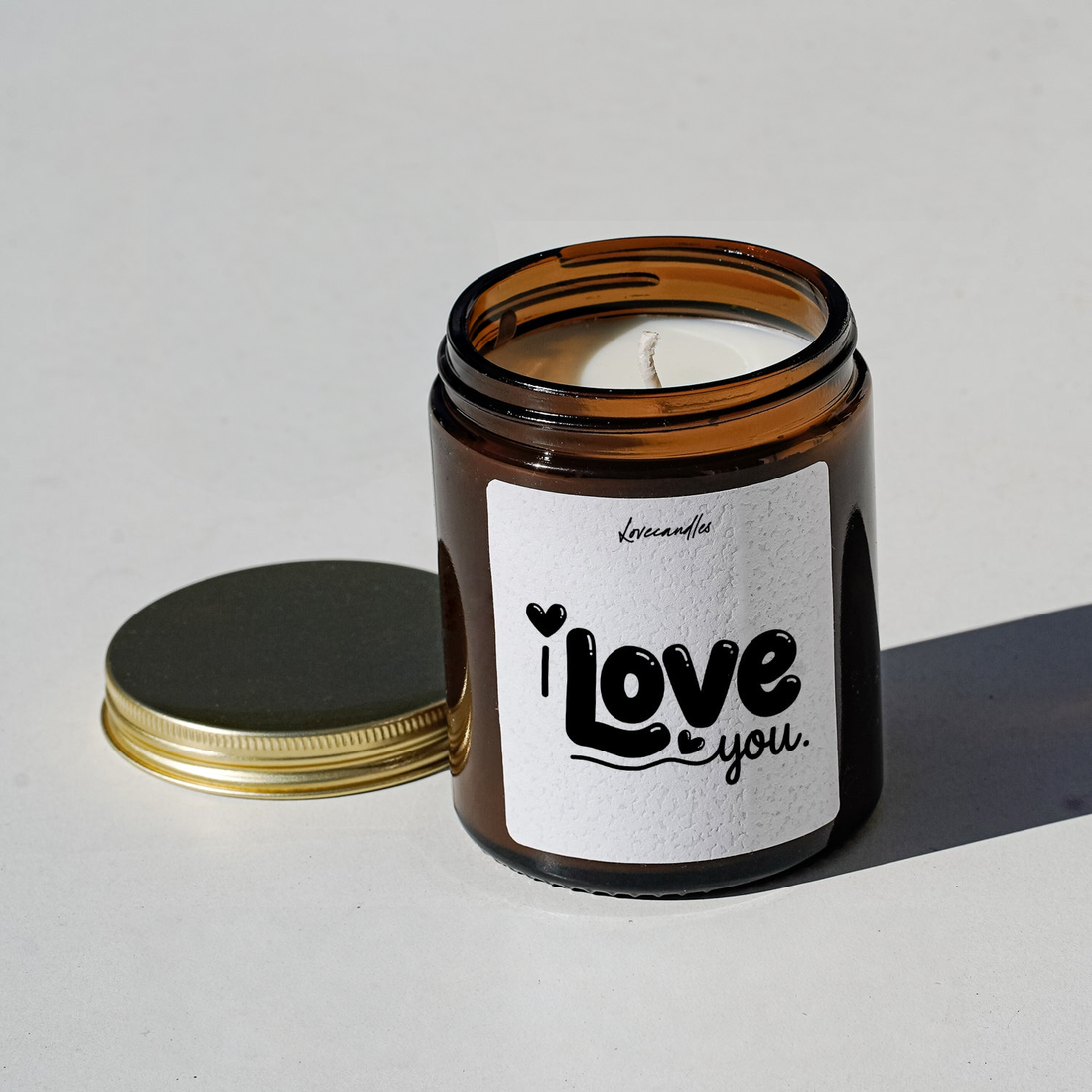 Geurkaars met Tekst “I Love You” – Vanille | Sojawas | Cadeau