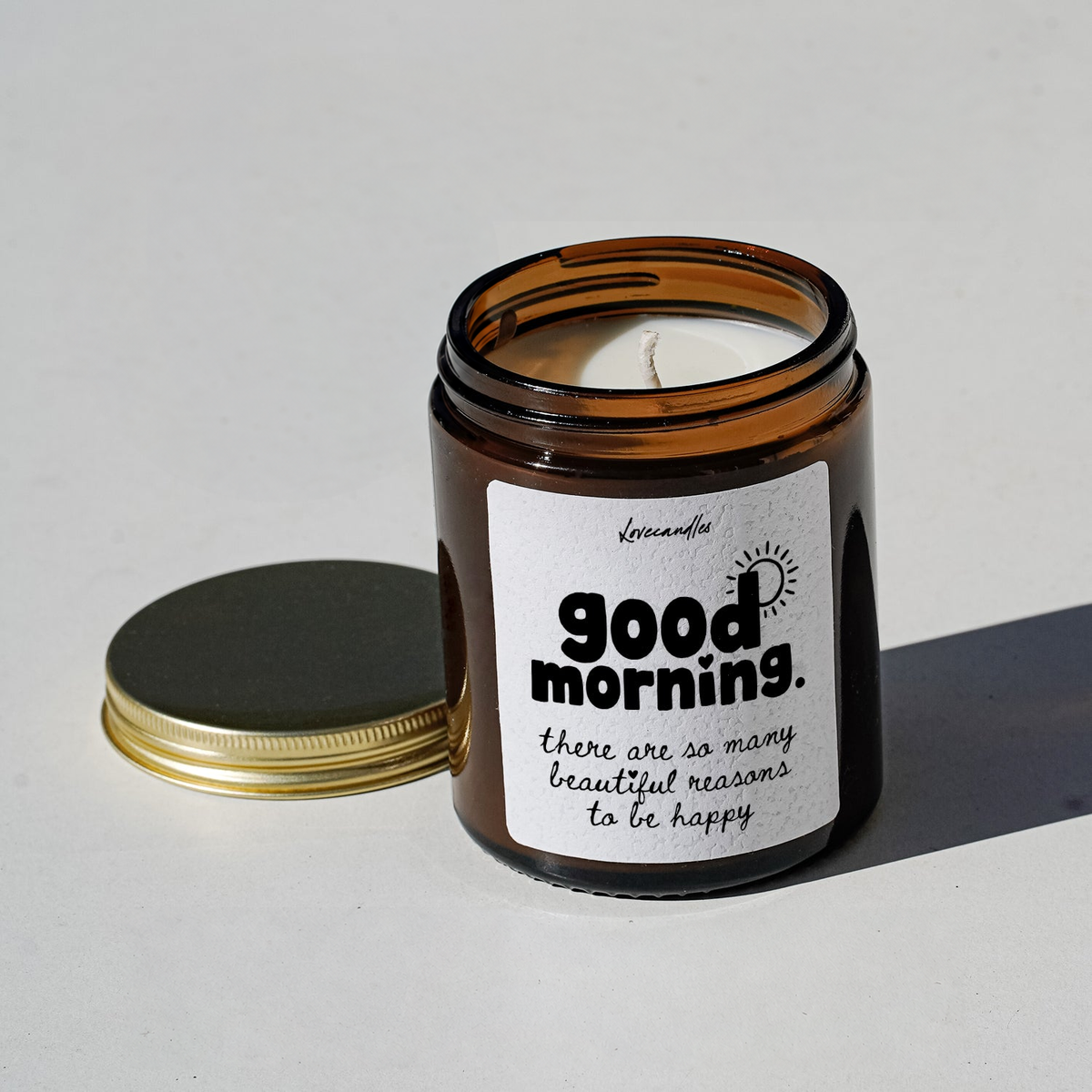 Geurkaars met Tekst “Good Morning” – Vanille | Sojawas | Cadeau