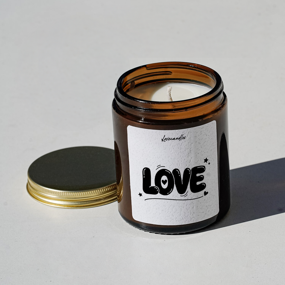 Geurkaars met Tekst “Love” – Vanille | Sojawas | Cadeau