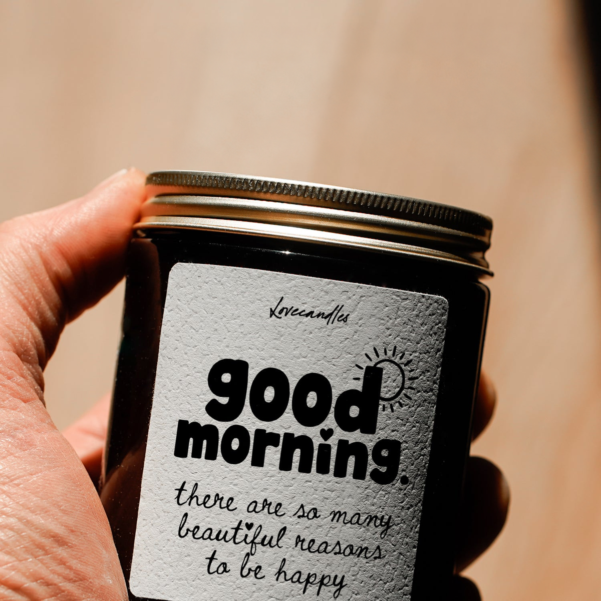 Geurkaars met Tekst “Good Morning” – Vanille | Sojawas | Cadeau