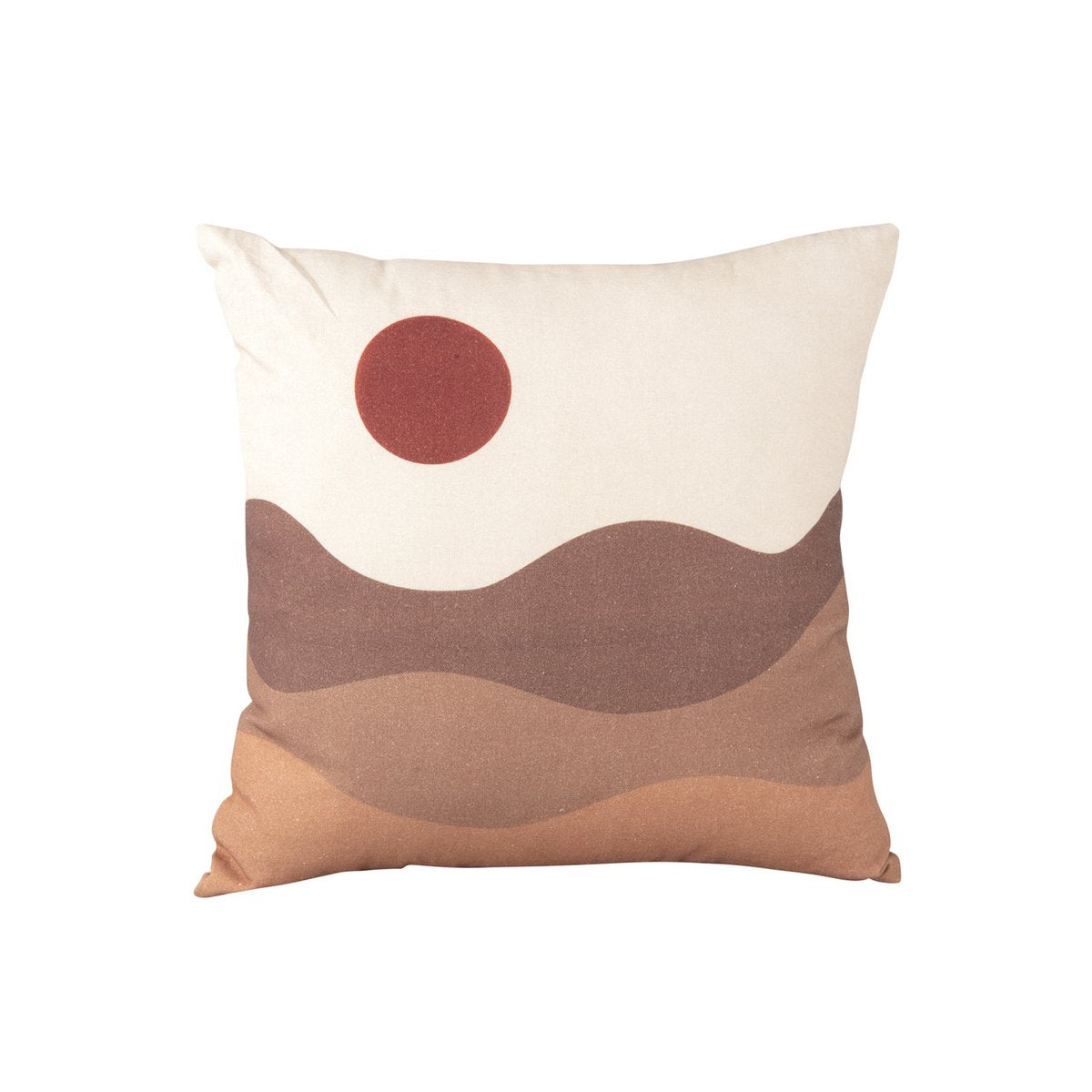 Throw Pillow Sunset Square - Sand Brown, Present Time