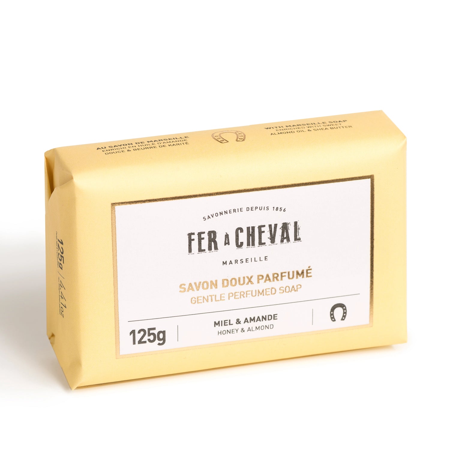 Soft Marseille soap with honey and almond scent