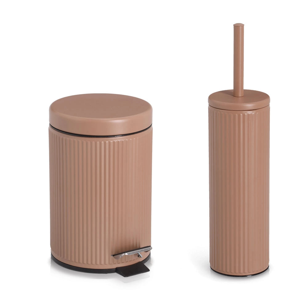 Zeller Cosmetica-emmer 3 liter - Badkamer pedaalemmer metaal/kunststof, mocca