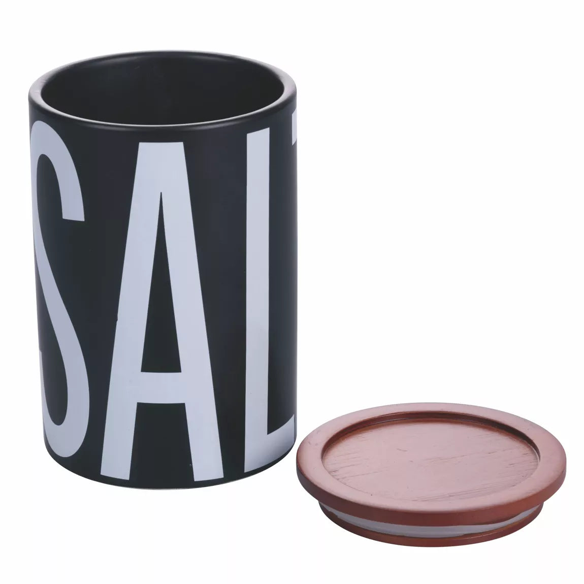 SALT Bewaarpot – 750ml | Mat Zwart Keramiek met Bamboe Deksel