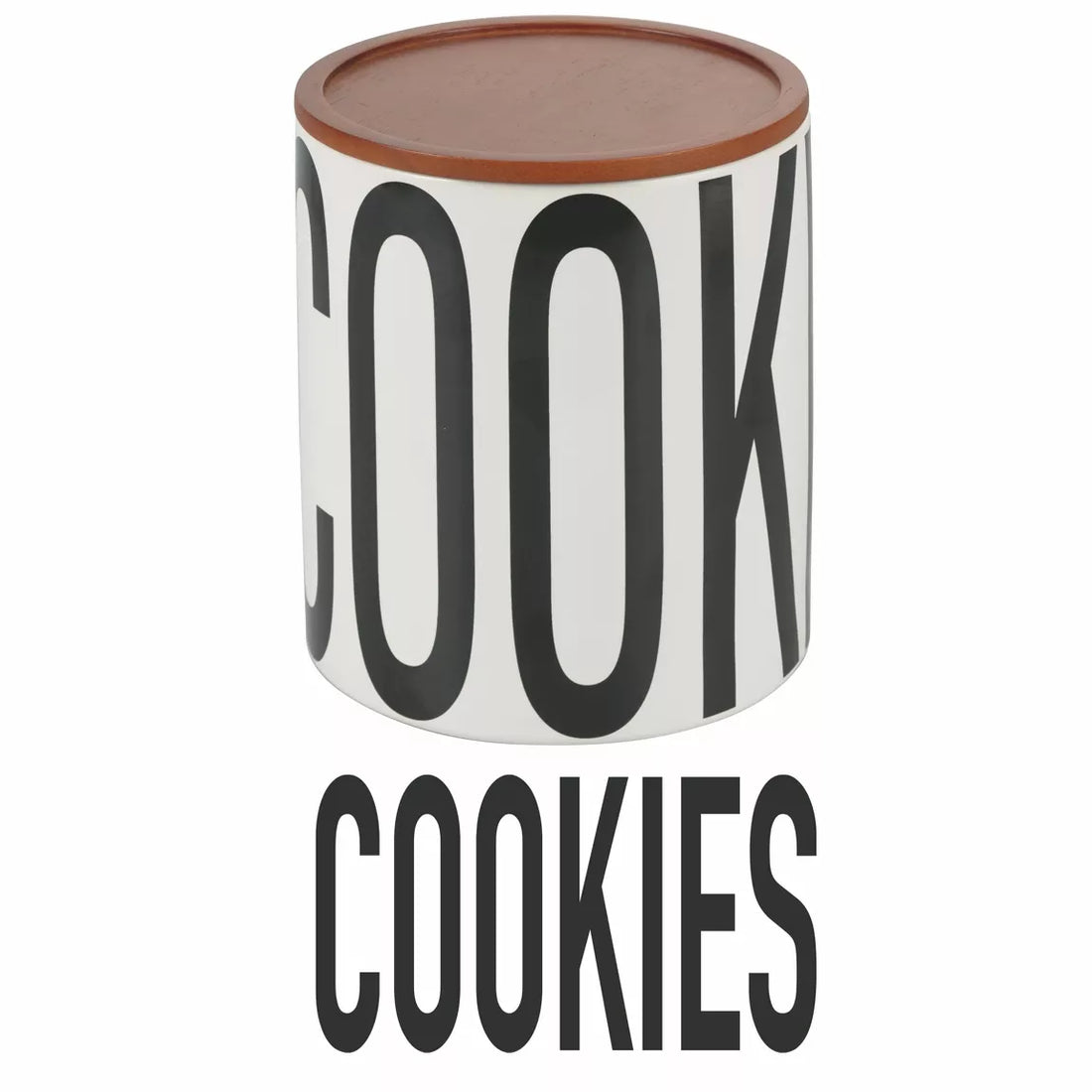 COOKIES Bewaarpot | Mat Wit Keramiek met Bamboe Deksel