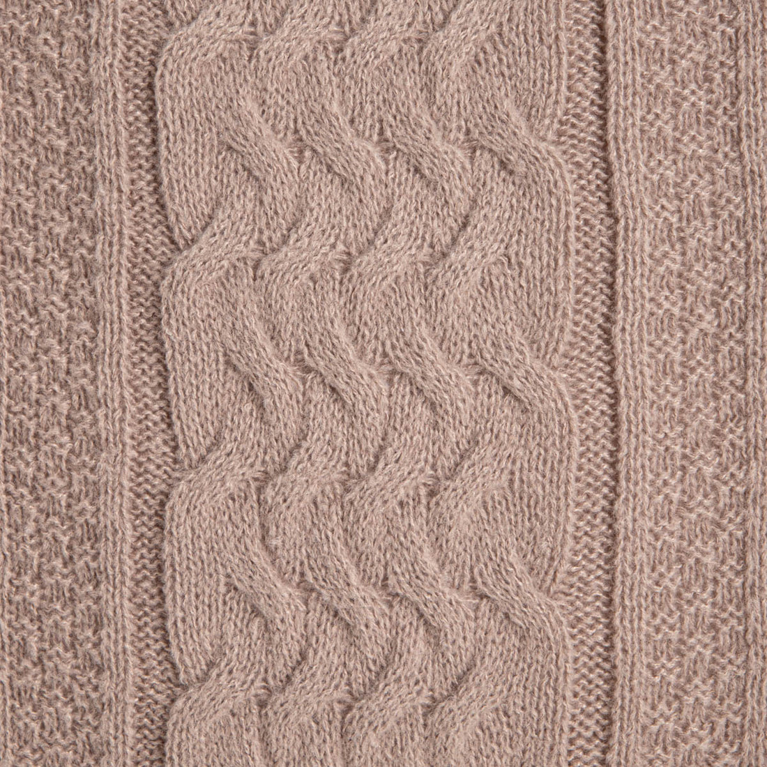 FLAVE Kussensloop | Zacht taupe kussenhoes met gebreide structuur | 45 x 45